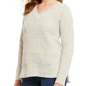 Chunky Oatmeal V-neck Sweater